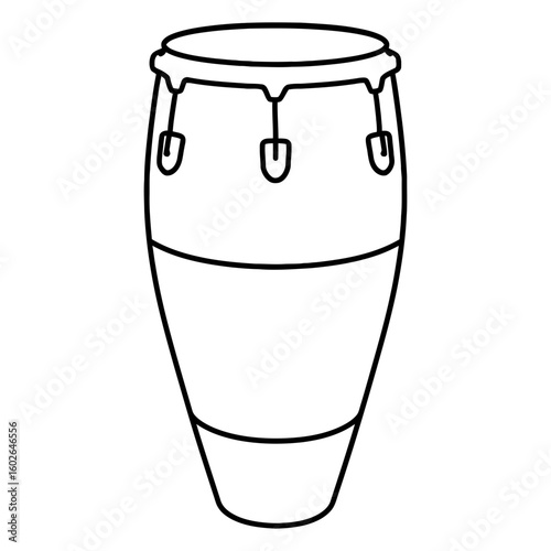 Conga drum icon representing Afro-Cuban percussion instrument in outline style