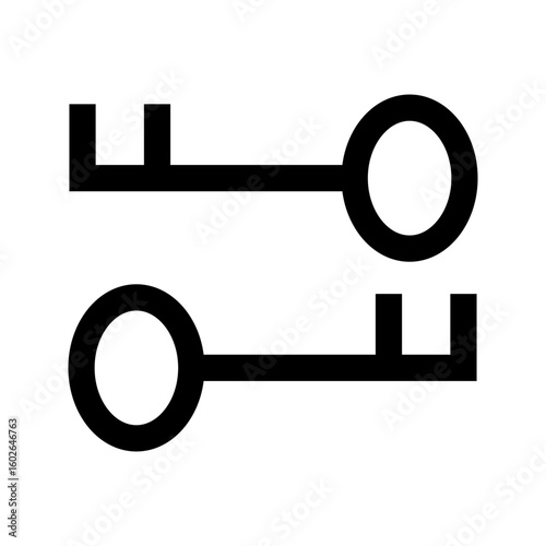 key skeleton left right icon on white background
