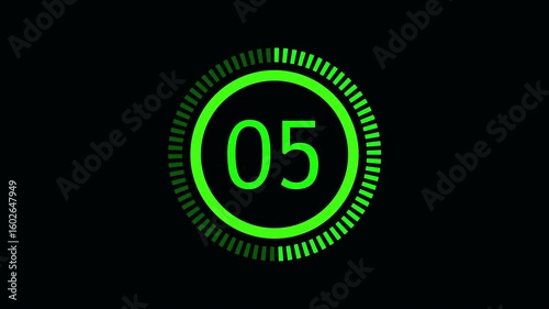 10 seconds simple countdown timer, 10 seconds timer on black background.