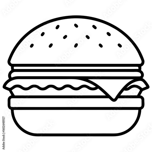 Clean Fast Food Line Icons