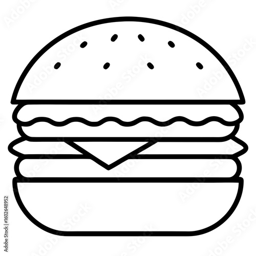 Clean Fast Food Line Icons