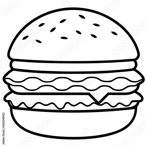 Clean Fast Food Line Icons