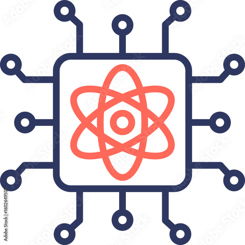 Quantum Computing line color icon