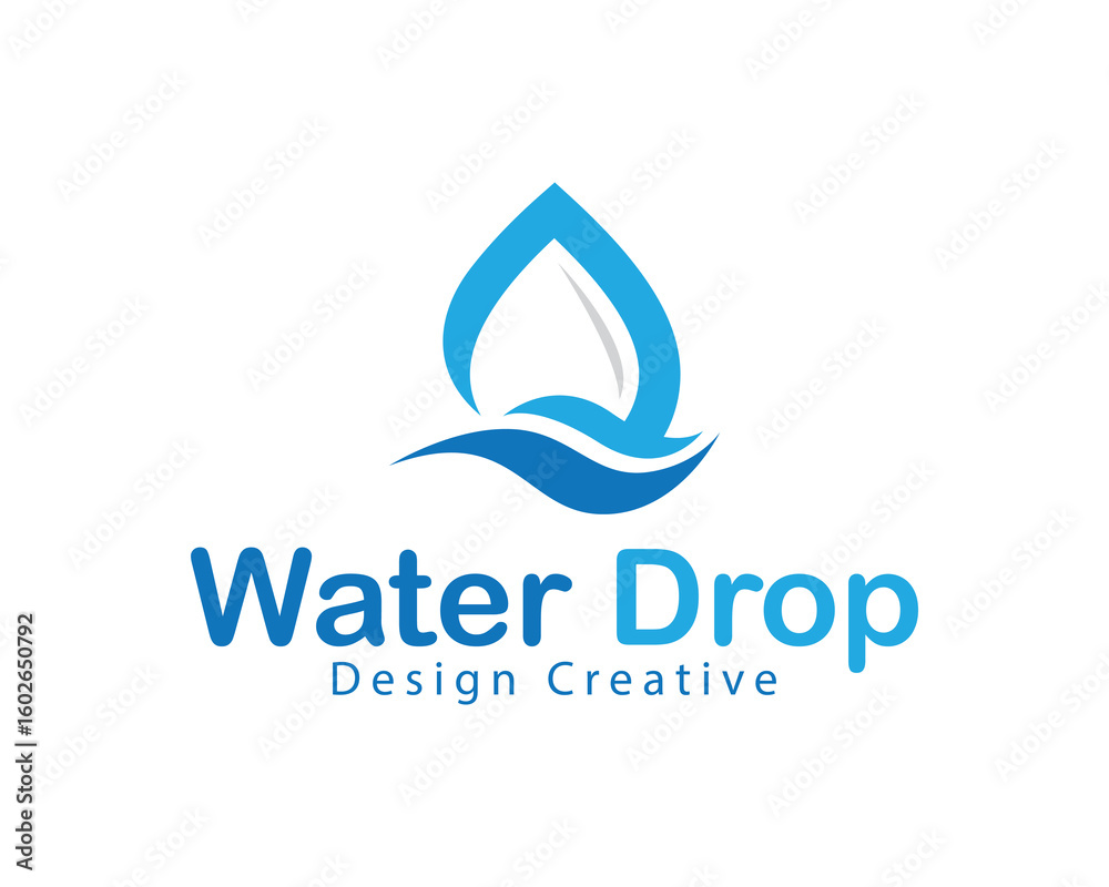 Fototapeta premium water drop logo creative design concept wave business