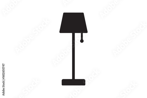 Floor Lamp icon silhouette vector with white background