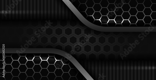 abstract geometric black design hexagon pattern style background