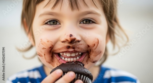 kid eating Chocolate Cupcake with Sprinkles – Handcrafted Sweetness and Everyday Joy