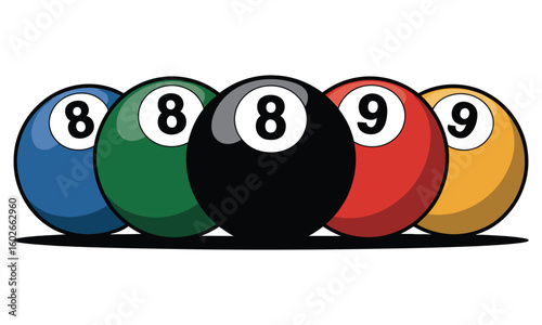 billiard balls isolated on white