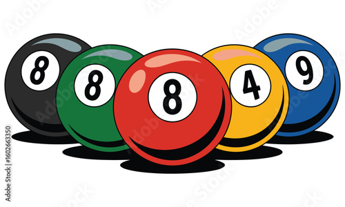 billiard balls isolated on white