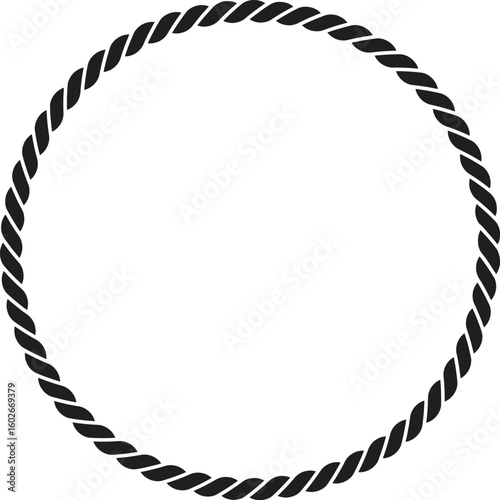 Black and white rope icon circle sign pattern