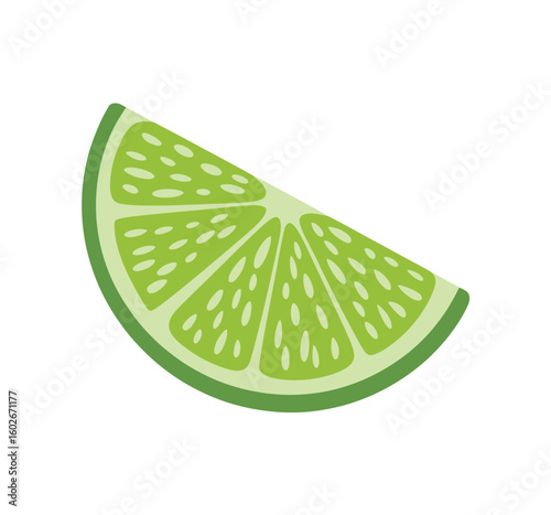 Vibrant lime slice illustration citrus fruit