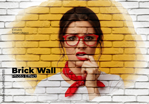 Brick Wall Overlay Photo Effect Photoshop Template