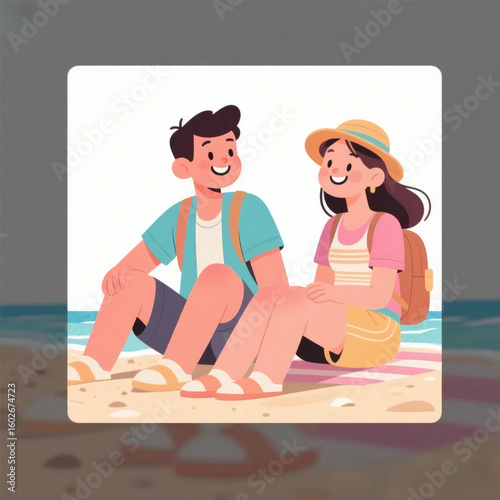 Happy Couple On The Beach