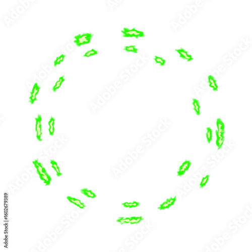 Green spark round effect frame