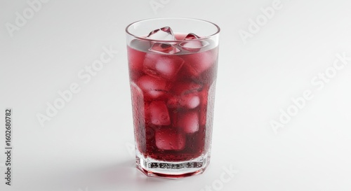 Wallpaper Mural Refreshing Red Beverage with Ice in a Glass Torontodigital.ca