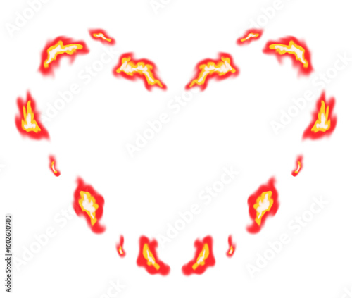 Red Spark Heart Effect Frame