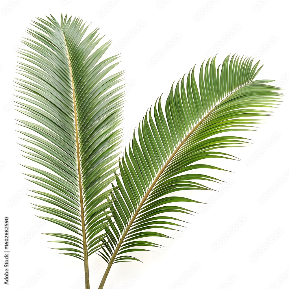 Obraz premium Elegant Phoenix dactylifera 'Date Palm Leaf' with Long, Feather-Like Green Fronds – Classic Foliage for Desert Landscapes, Tropical Gardens, and Botanical Photography