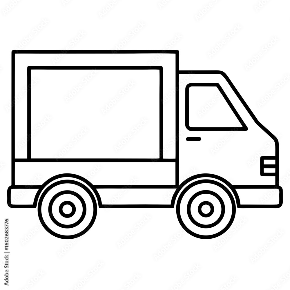 Fototapeta premium Minimal Delivery Truck Icon Vector