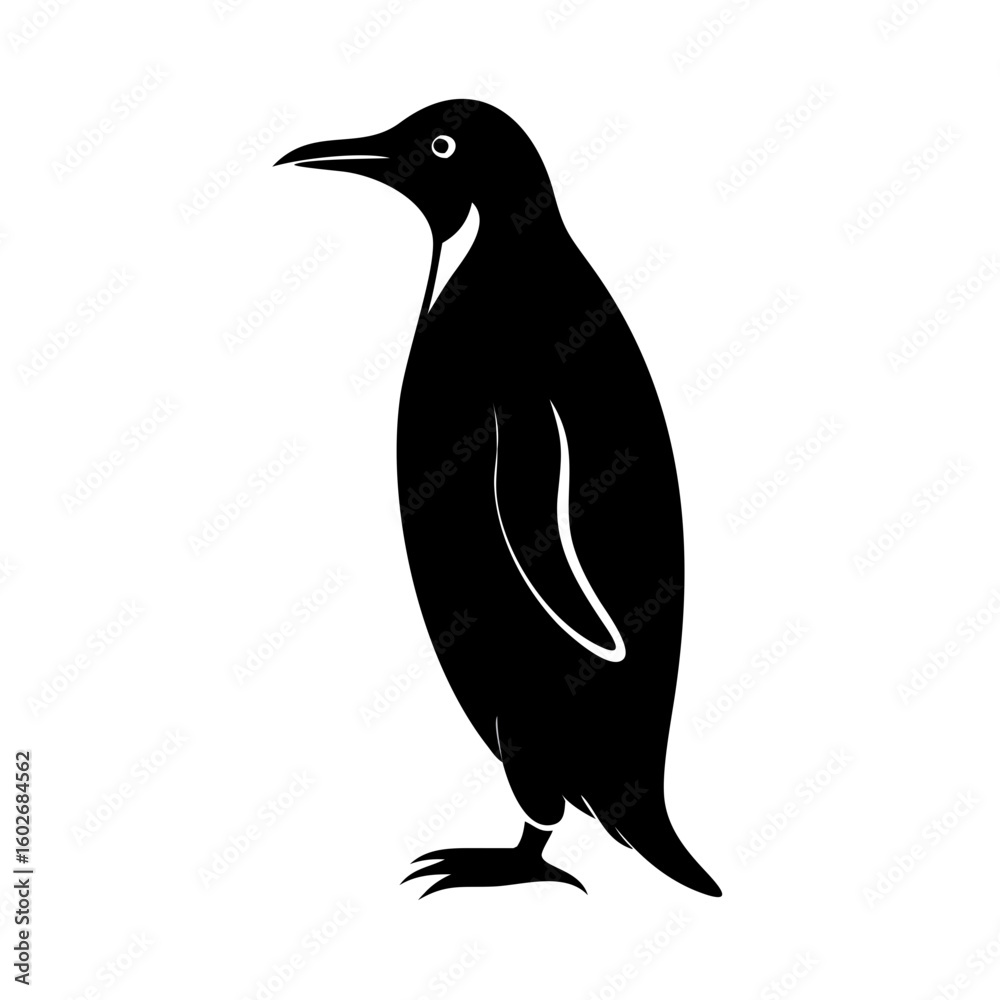 Obraz premium Penguin Silhouette Vector Cute Arctic Bird Illustration