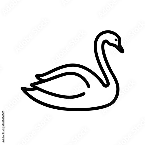 swan line art vector illustration