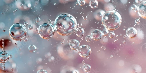 Transparent Cosmetic Bubbles in Clear Serum Texture