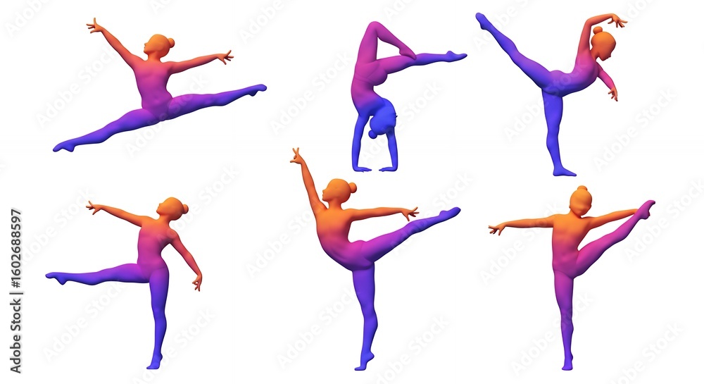 Fototapeta premium Colorful figures in dance poses