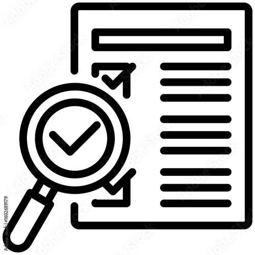 Audit icon for audit, business, website, application, printing, document, poster design, etc