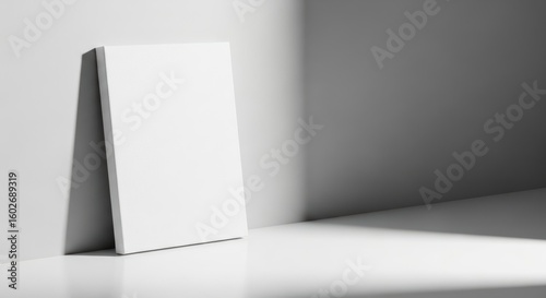 A Minimalist Perspective on a Blank Canvas Against Soft Light and Shadows in Contemporary Space