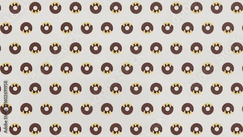 Looping animation of a rotating donut with smooth motion. Ideal for food-themed videos, dessert backgrounds, bakery promos, or sweet snack visual elements.