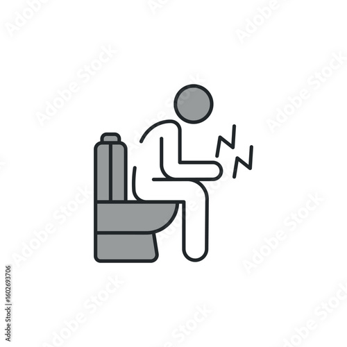 Diarrhea icon design with white background stock illustration