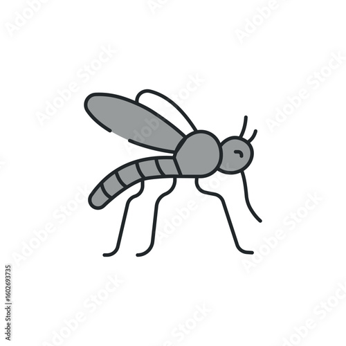 Mosquito icon design with white background stock illustration