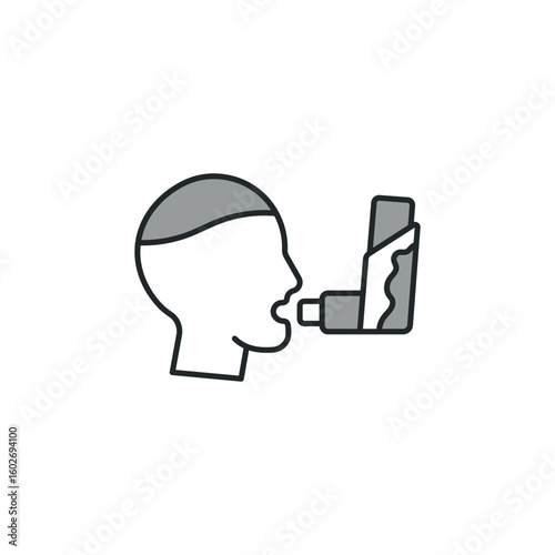Asthma icon design with white background stock illustration