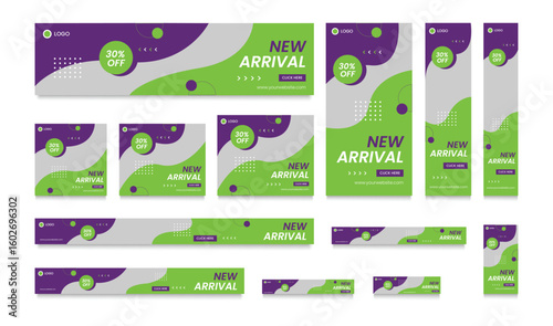 Sale banner template for web ad or social media post. Fashion banner template design set. Editable web banner layout bundle design