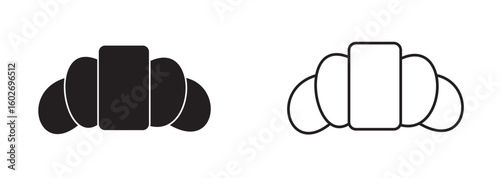 Croissant Pastry Icon - French Bakery & Breakfast Symbol