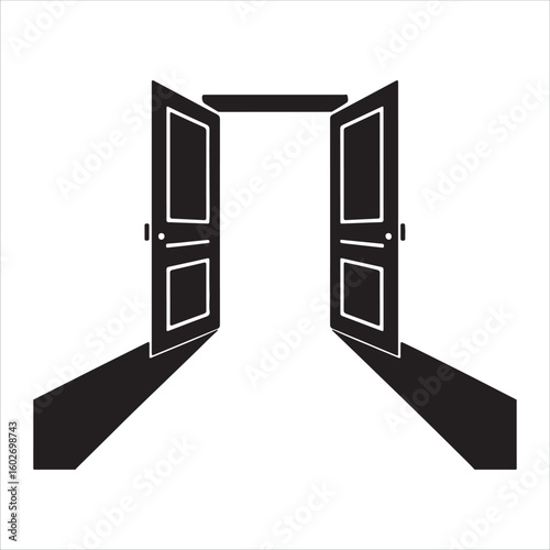 Open Door Silhouette Vector 