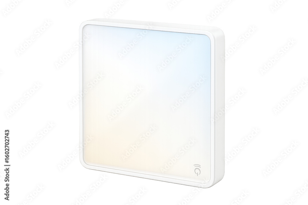 Fototapeta premium Modern smart light switch glowing softly with transparent background, perfect for home automation and iot projects