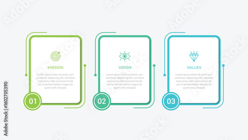 Mission,vision,values,graphic design template.eps 10 on white backgruond