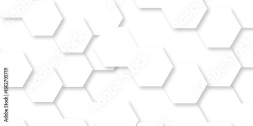 Seamless pattern with hexagons Abstract minimal Background. Abstract emboss white Hexagonal Background. Luxury White Pattern. Vector Futuristic minimal honeycomb mosaic white background. 3D background