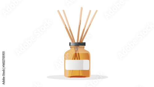 Elegant aroma diffuser with wooden sticks for home fragrance, promoting relaxation and wellness in modern living spaces, perfect for aromatherapy and stylish interior décor