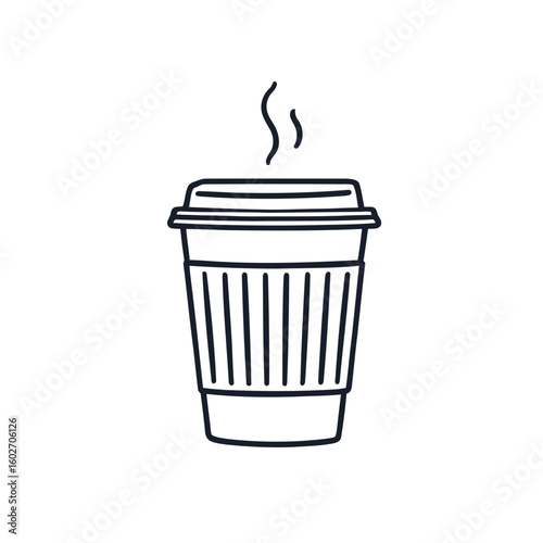 Vector illustration of a trash can icon symbolizing waste, recycle, and delete functions for garbage or rubbish