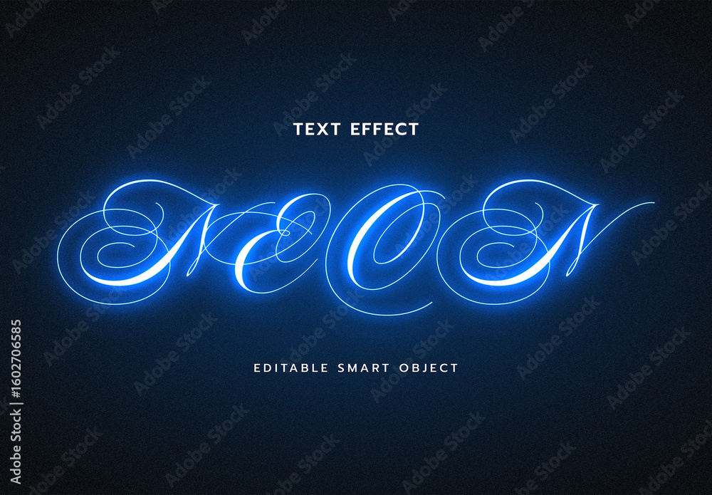 Glowing Neon Text Effect Photoshop Stock Template | Adobe Stock