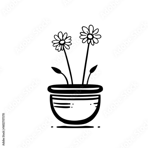 Pink flowers blossom in a flowerpot, bringing a touch of spring nature indoors