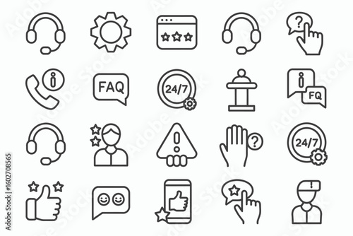 Customer support and service icons collection