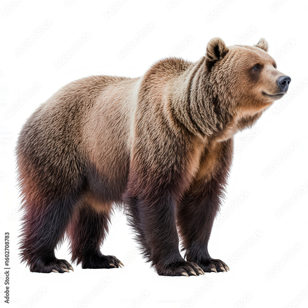 Fototapeta premium Majestic Grizzly: A majestic grizzly bear stands tall, a symbol of power and resilience in its natural habitat.