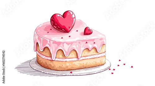Delicious Pink Heart Cake For Valentine's Day Celebration and Romantic Occasions