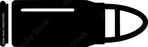 Bullet icon. Simple illustration of bullet. Cartridge caliber symbol. Ammo ammunition of different guns. EPS 10
