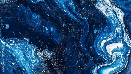 Abstract blue and white paint texture