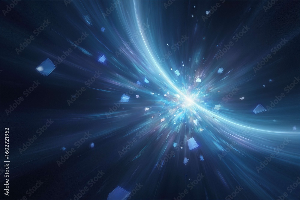 Fototapeta premium Cosmic Light Beam Through Space Nebula - Digital Art Background