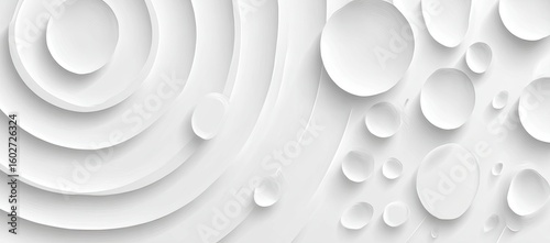 Abstract white circles and ripples