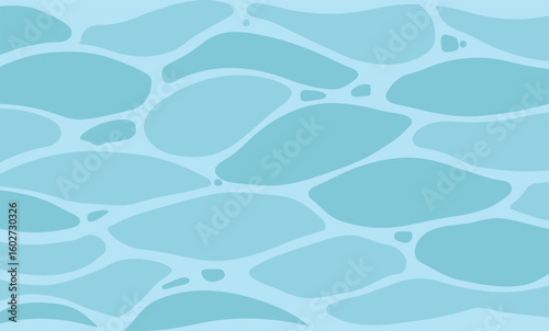 Blue Water Surface Seamless Pattern: Summer Pool Background, Ocean Ripple Texture